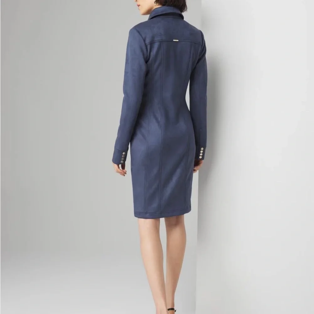 White House Black Market (WHBM) Long Sleeve Faux Suede Shacket Dress - Picture 4 of 12